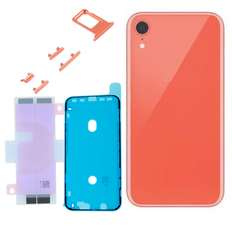 IPhone XR Complete Back Cover Glass with Frame - Coral