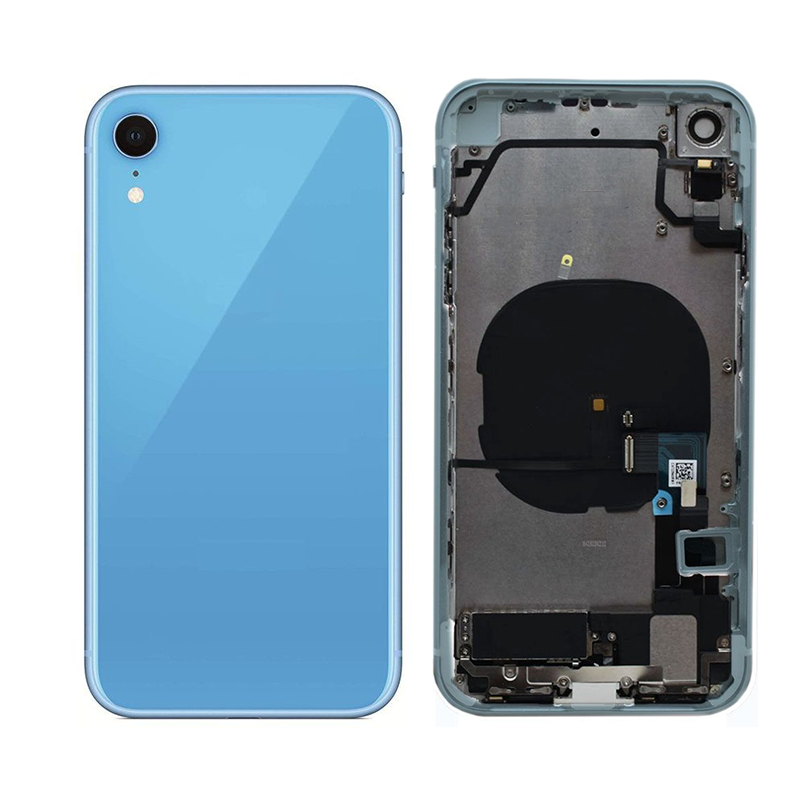 IPhone XR Complete Back Cover Glass with Frame - Blue