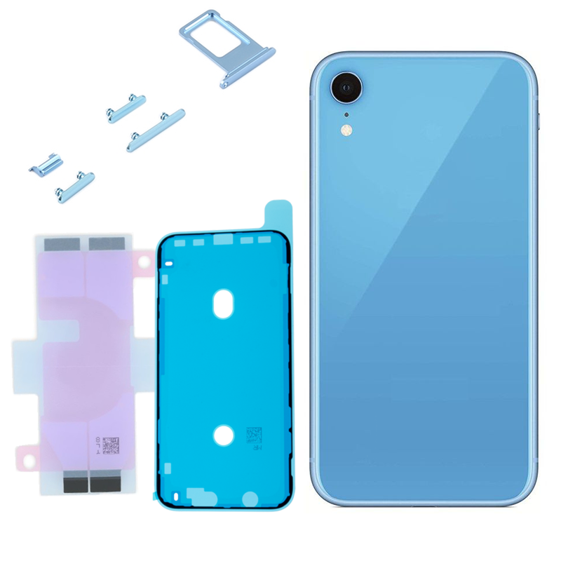 IPhone XR Complete Back Cover Glass with Frame - Blue