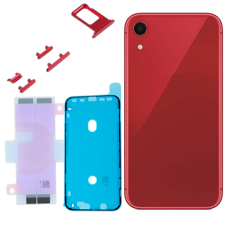 IPhone XR Complete Back Cover Glass with Frame - Red