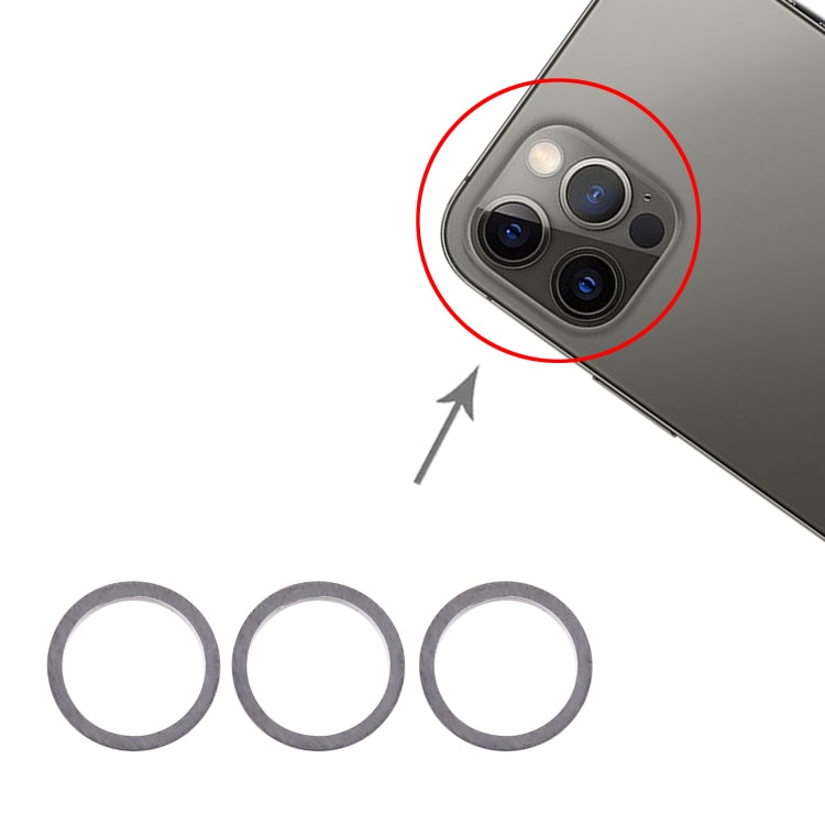 IPhone 12 Pro Max Metal Protector Hoop Ring for Camera (3 pcs) - Grey