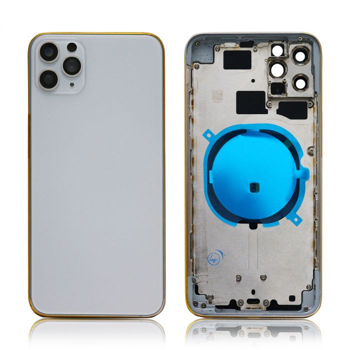 IPhone 11 Pro Max Back Housing without logo High Quality Silver